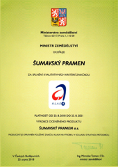 Certifikát kvality KLASA